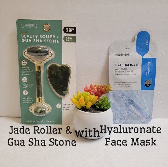 Precision Beauty & Mediheal Other - JADE ROLLER & GUA SHA STONE WITH KOREAN HYALURONATE FACE MASK NEW